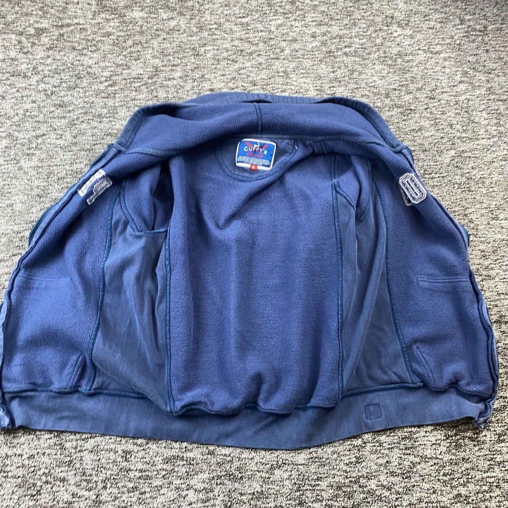 Vintage Cuffys Y2K Cape Cod MA Hoodie Mens M Navy Full Zip Applique Sweatshirt - Picture 6 of 8